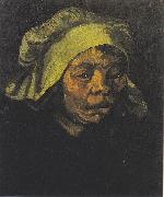 Vincent Van Gogh Head of a Peasant woman with white hood painting